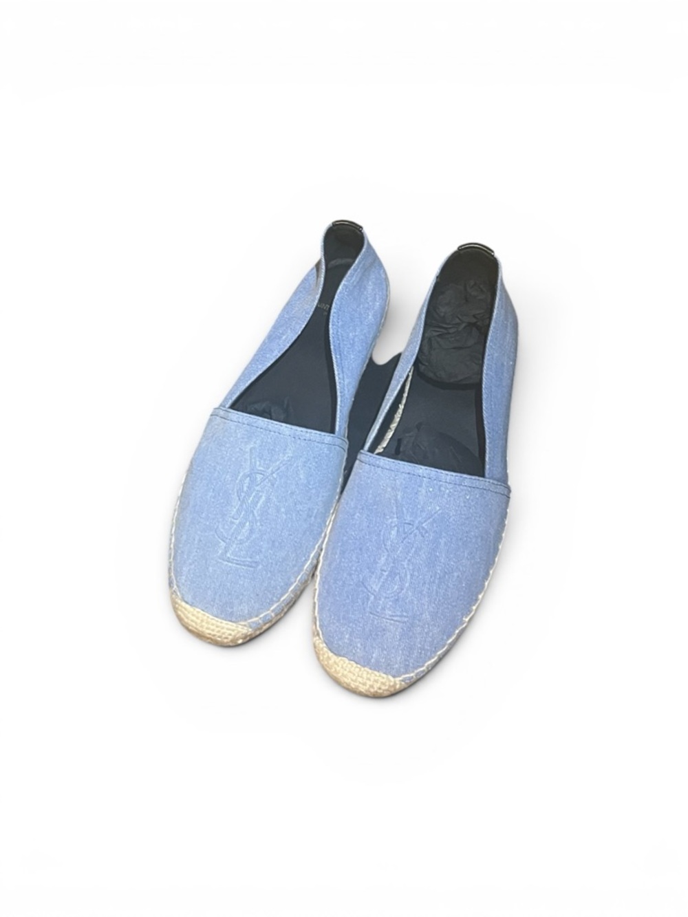 Yves Saint Laurent Light Blue Denim Slip-On Espadrilles